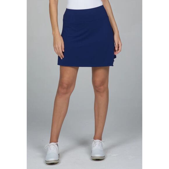 IBKUL 26000 Solid Navy Faux Wrap Skort UPF 50 Wicking Golf Tennis Pickleball XL - Picture 1 of 11